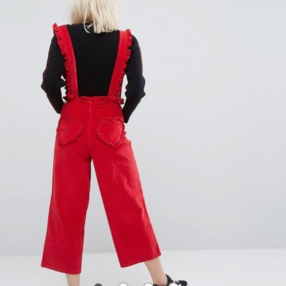 Lazy Oaf Pants - Lazy Oaf frilly suspender overall pants
